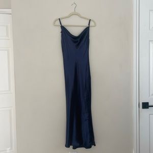 Cowl neck low back dress